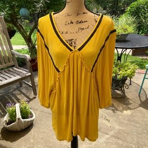 Suzanne Betro Tunic Mustard Yellow,  Size 3X